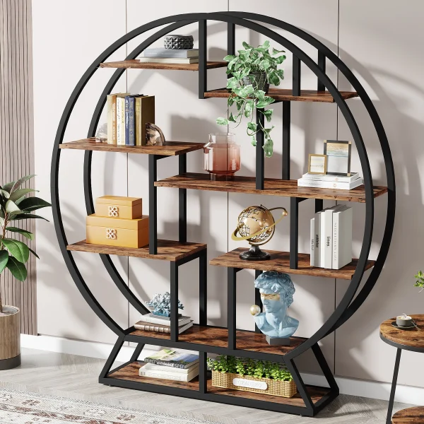 Round Industrial Etagere Shelf